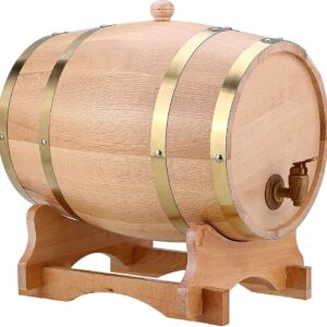 Oak Barrel, Vintage Oak Wood Wine with Long Service Life for Beer Whiskey Rum Port(10L)