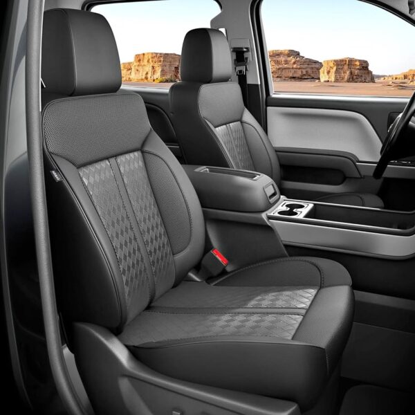 RIDEPOSH Chevy Silverado & GMC Sierra Leather Covers, Crew Cab 1500 2014-2018 & 2500HD 2015-2019