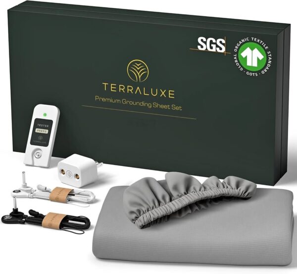 Terraluxe Grounding Bed Sheet (Twin XL - 38Wx80L), Organic Cotton 94%