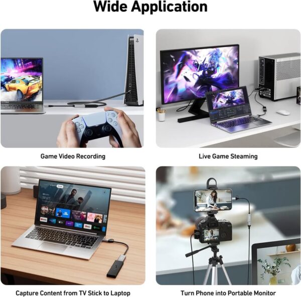 BENFEI Video/Audio Capture Card Supporting Full HD 1080P 60FPS for Streaming Recording, Gaming - Image 3