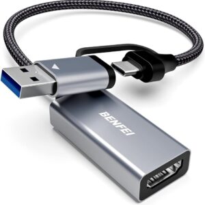 BENFEI Video/Audio Capture Card Supporting Full HD 1080P 60FPS for Streaming Recording, Gaming