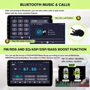Pyniro Android 13 [2GB+32GB] Car Stereo 1 DIN Universal 10 Inch Rotatable Touch Screen CarPlay