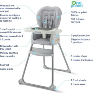 Graco Made2Grow 5-in-1 Highchair | Infant Recline, Baby High Chair, Toddler Booster Seat