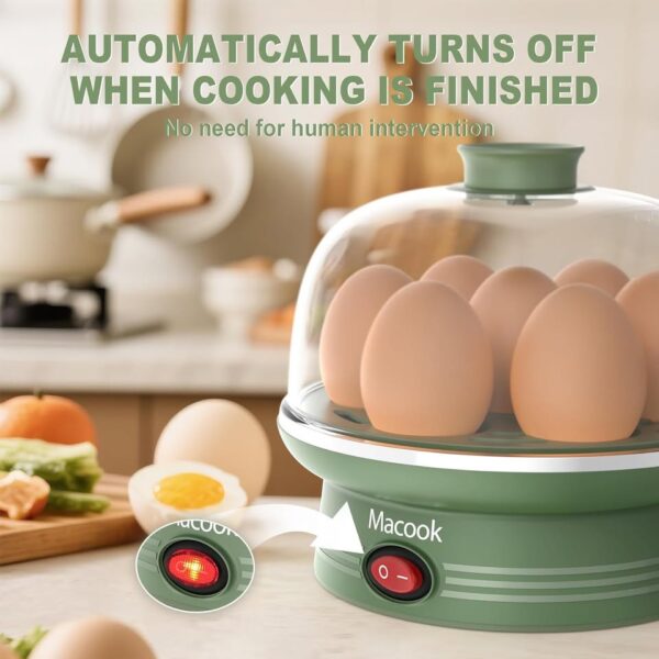 Efficient Macook Electric Egg Cooker (7 Eggs) - Tray, Auto Shut-Off Fast Egg Cooking Options - Image 3