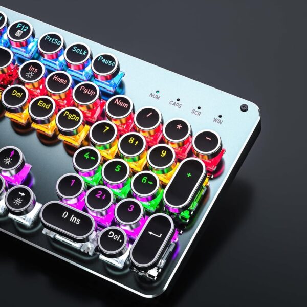 Typewriter Mechanical Gaming Keyboard and Mouse, 104-Key Full Size Retro Keyboards - Image 2