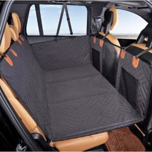 Chioratree Back Seat Extender for Dogs - Hard Bottom,Waterproof Dog Car Seat Cover for Back Seat