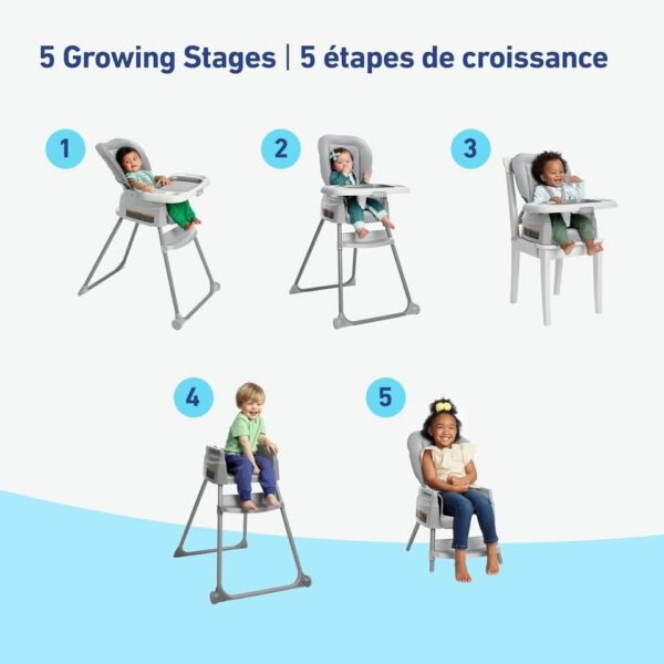 Graco Made2Grow 5-in-1 Highchair | Infant Recline, Baby High Chair, Toddler Booster Seat - Image 3