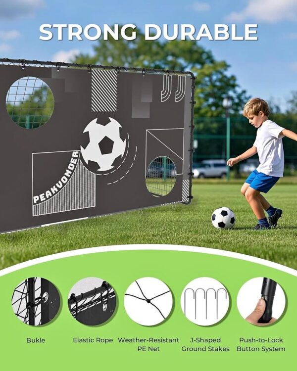 PEAKVONDER 7 x 5 ft Kids Soccer Net for Backyard, 2 in 1 Soccer Goal
