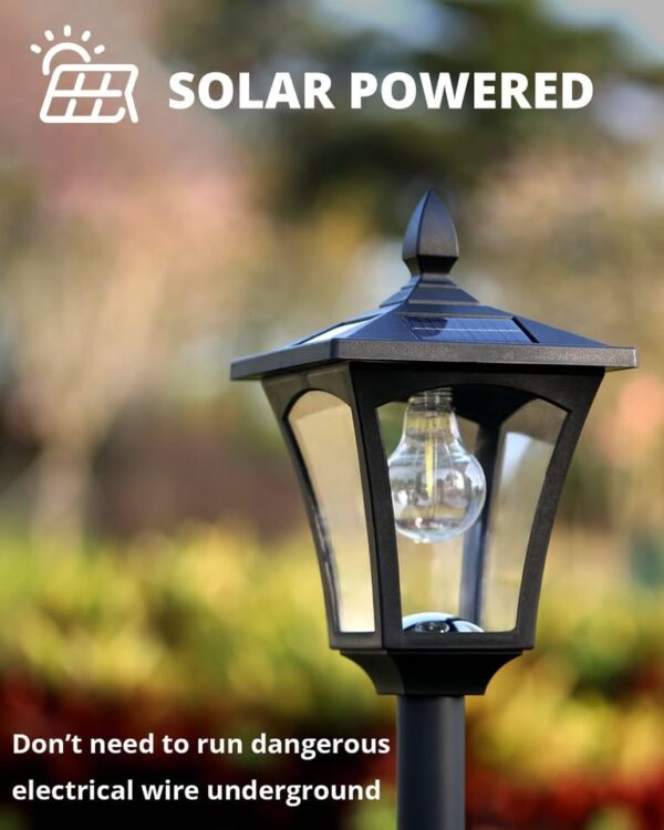 Solar Lamp Post Light, Waterproof Solar Lights Outdoor, 67“ 160CM Metal Glass - Image 3