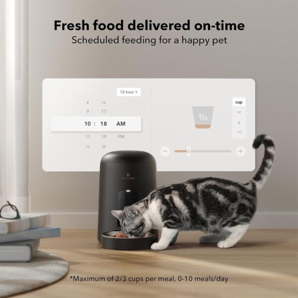 PETLIBRO Automatic Cat Feeder, Wi-Fi Rechargeable Cats Food Dispenser Battery-Operated 30-Day Life - Image 3