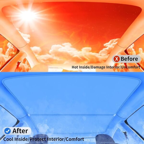 TSLDRV 2025 Upgrade Sunshade Roof for Tesla Model Y 2025-2020 [No-Gap/Sag-Free] - Image 2
