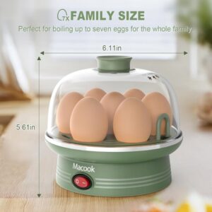 Efficient Macook Electric Egg Cooker (7 Eggs) - Tray, Auto Shut-Off Fast Egg Cooking Options