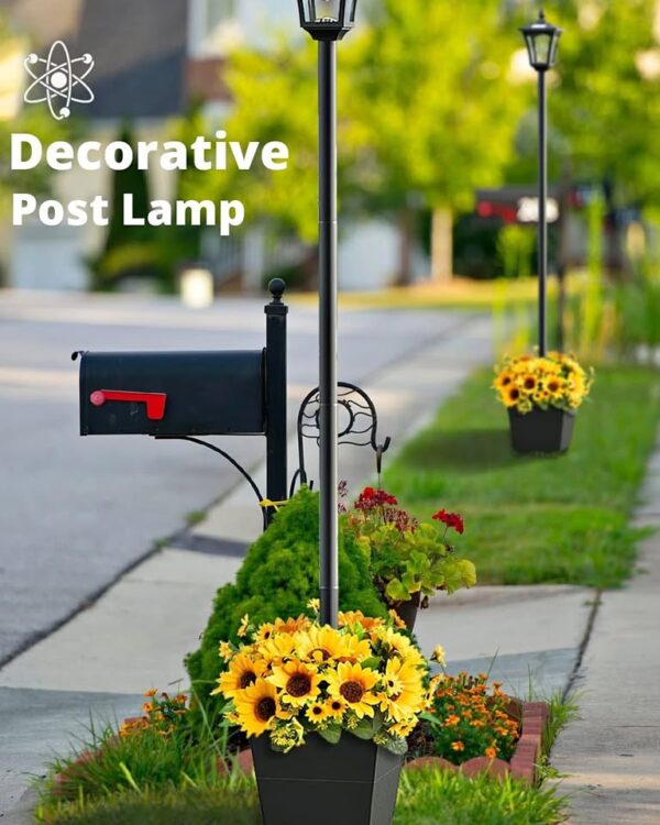 Solar Lamp Post Light, Waterproof Solar Lights Outdoor, 67“ 160CM Metal Glass