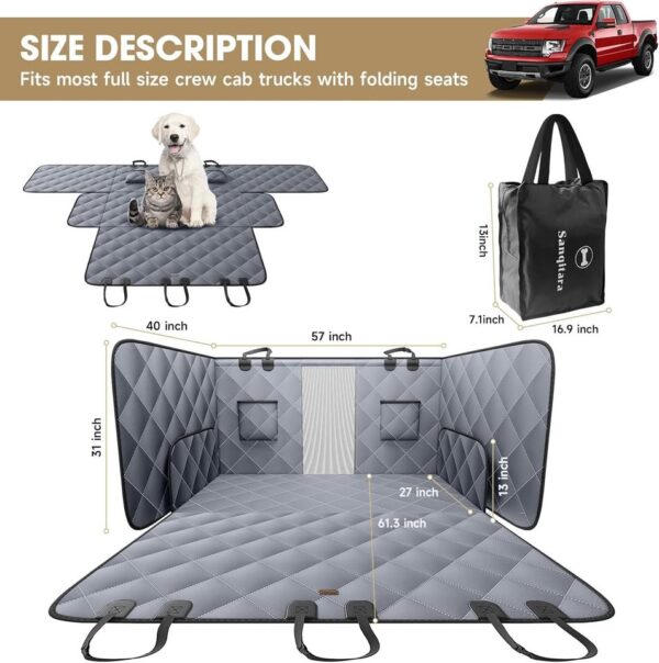 SANQITARA XL Dog Seat Cover for Truck with Flip Up Rear Seats - Image 2