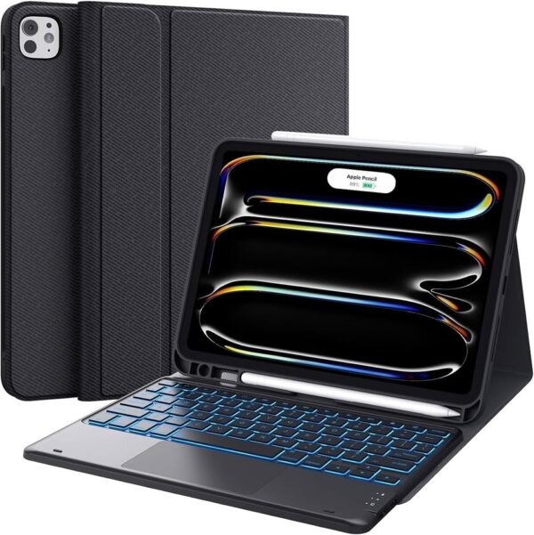 CHESONA for iPad Pro 11 Inch Case with Keyboard (M4) 2024, 7-Color Backlit, Smart Touchpad - Image 2
