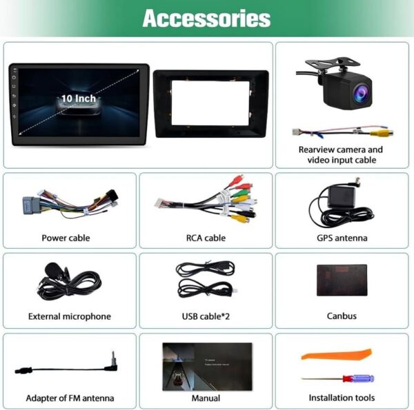 Pyniro Android 13 2GB+64GB Car Radio Stereo for Jeep Wrangler [hidden information] Inch Touch Screen - Image 2