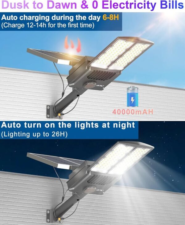 JAYNLT Y-9000W Solar Street Lights Outdoor,6500K 700000LM High Power Parking Lot Lights Commercial - Image 2