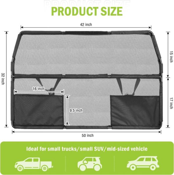 Farafox Dog Barrier for Car,50" Wide for Trucks SUV Sedans Pet Restraint Car Backseat