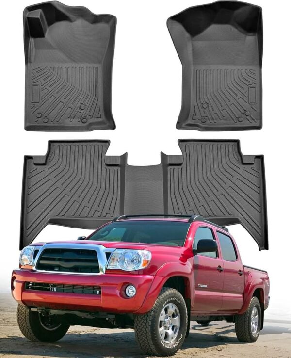 Truck Floor Mats for Toyota Tacoma: Floor Liners Custom Fit for 2005 TO 2015, 2nd Gen Tacoma