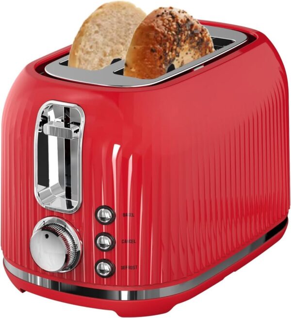LONGDEEM 2 Slice Toaster with Extra Wide Slots & Removable Crumb Tray, 6 Browning Options - Image 3