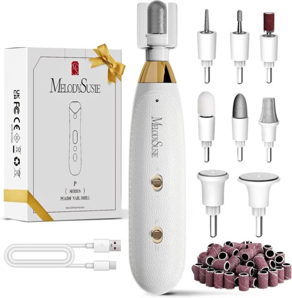 MelodySusie Professional Manicure Pedicure Kit for Feet,Cordless Electric Nail Drill 20 Speeds