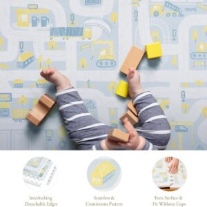 PopsyKosy Premium Baby Foam Play Mats Non-Toxic, Odorless, Peel-Resistant Foam Tiles - 6ft x 4ft
