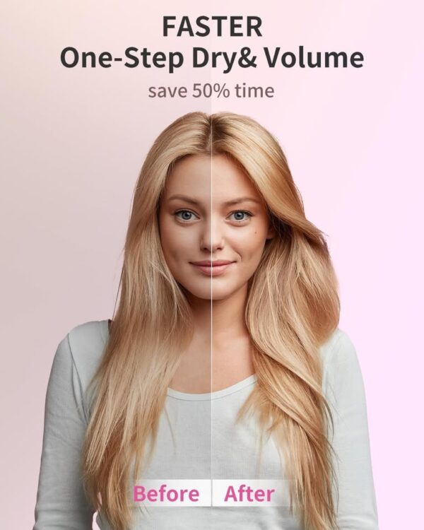 Rotating Hot Hair Dryer Brush, Blow Dryer Brush with 2 Inch&1.5 Inch Brush Attachements - Image 3