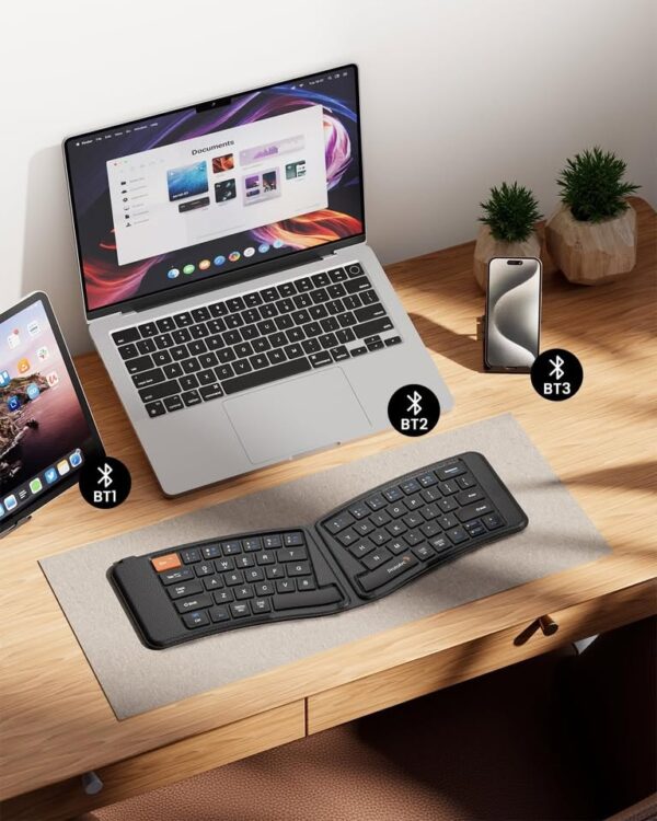 ProtoArc Ergonomic Foldable Keyboard, XK03 Split Folding Bluetooth Keyboard - Image 3