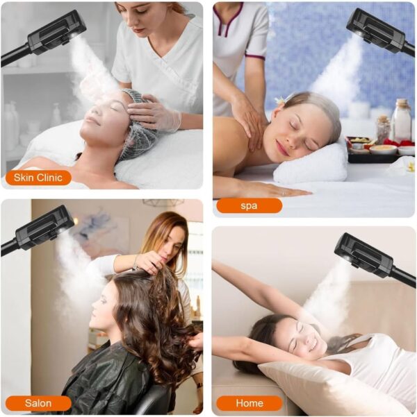 Black Facial Steamer Upgrade PTC Heating, Esthetician Steamer Hot Mist Face Steamer for Salon Spa - Image 3