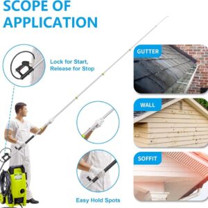 24 FT Gutter Cleaning Tools from The Ground, 2 Story Telescoping Pressure Washer Extension Wand