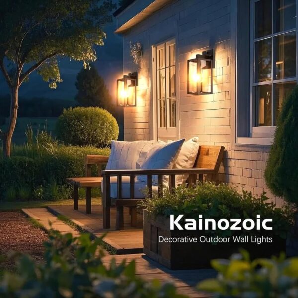 Motion Sensor Dawn to Dusk Outdoor Sensor Light Fixture Waterproof Porch Wall Lantern - 2 Pack - Image 2