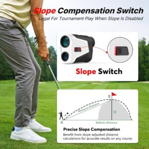 WOSPORTS OLED Golf Rangefinder with Slope, Ultra-Clear Red Display 1200 Yards 7X Magnification