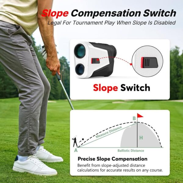 WOSPORTS OLED Golf Rangefinder with Slope, Ultra-Clear Red Display 1200 Yards 7X Magnification