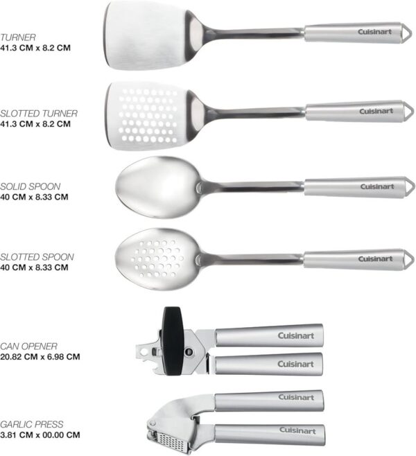 Cuisinart 6-Piece Stainless Steel Kitchen Utensils Set, Fusion Pro Collection (CTG-14-6PTC) - Image 2