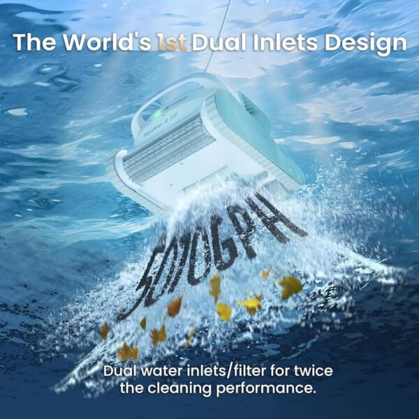 Poolmate Automatic Robotic Pool Vacuum Cleaner, Wall Climbing Active Brushes, Top Load Large Filter - Image 2