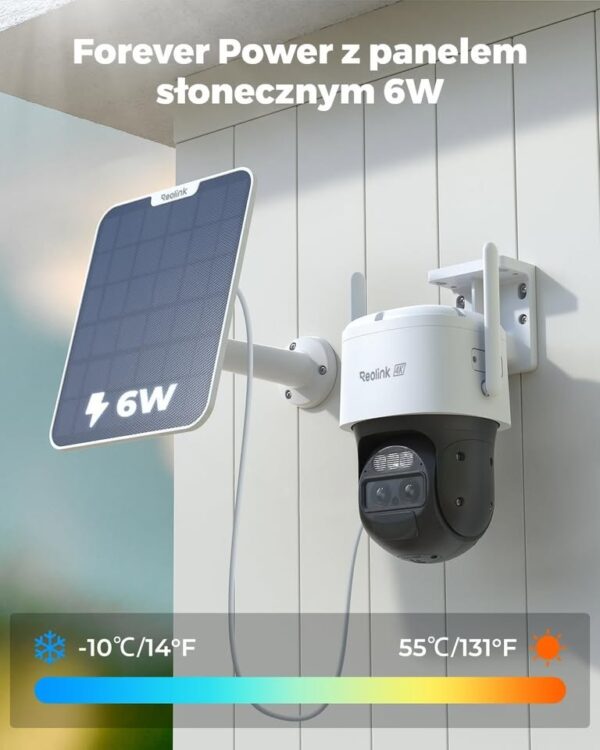 REOLINK TrackMix+Solar Panel, 4K Solar Security Cameras Outdoor with Auto Tracking - Image 2
