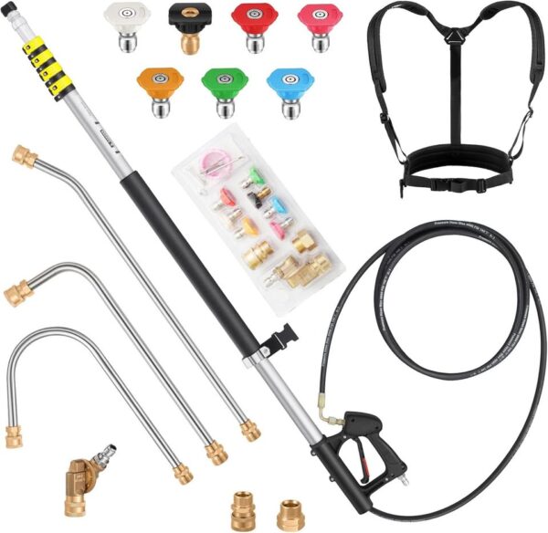 24 FT Gutter Cleaning Tools from The Ground, 2 Story Telescoping Pressure Washer Extension Wand - Image 3