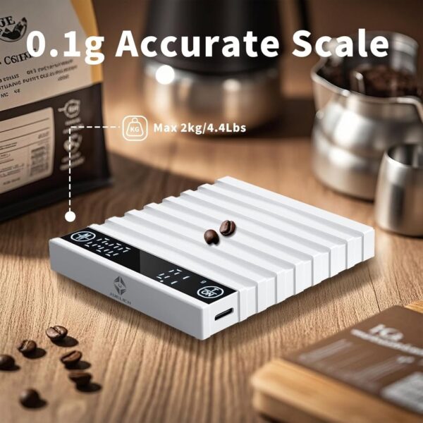 Mini Coffee Scale with Timer, Rechargeable Espresso Scale, 2kg/0.1g - Image 2