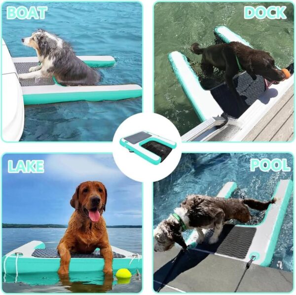 Inflatable Dog Boat Ramp Dog Water Ramp for Pool, Float Floating Dog Ramps with Anti-Slip EVA - Image 2