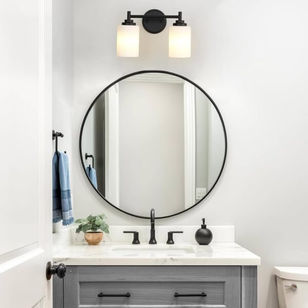 Matte Black Bathroom Light Fixtures,2-Light Bathroom Vanity Light Over Mirror - Image 3