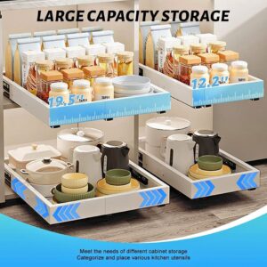 Pull Out Cabinet Organizer, Expandable Width(12.2"-19.5") Depth(16.3"-21.7") Slide Out Drawers