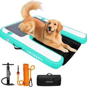 Inflatable Dog Boat Ramp Dog Water Ramp for Pool, Float Floating Dog Ramps with Anti-Slip EVA