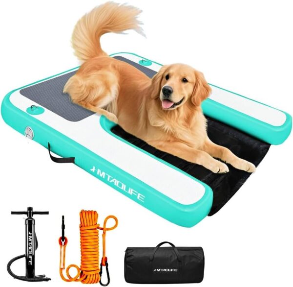 Inflatable Dog Boat Ramp Dog Water Ramp for Pool, Float Floating Dog Ramps with Anti-Slip EVA