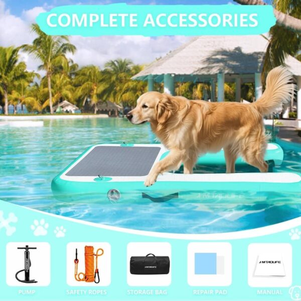 Inflatable Dog Boat Ramp Dog Water Ramp for Pool, Float Floating Dog Ramps with Anti-Slip EVA - Image 3
