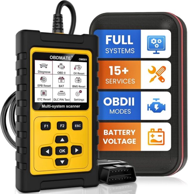 OBDMATE OBD2 Scanner for Honda/Acura, All Systems Diagnostic Tool with 15+ Resets