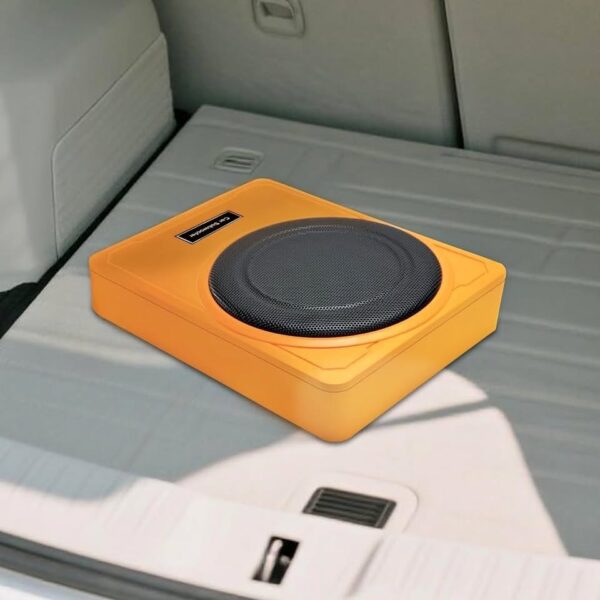 litillbuly 10 Inch 800W Orange Car Subwoofer,Slim Under Seat Car Subwoofer Powered, High/Low Level - Image 3
