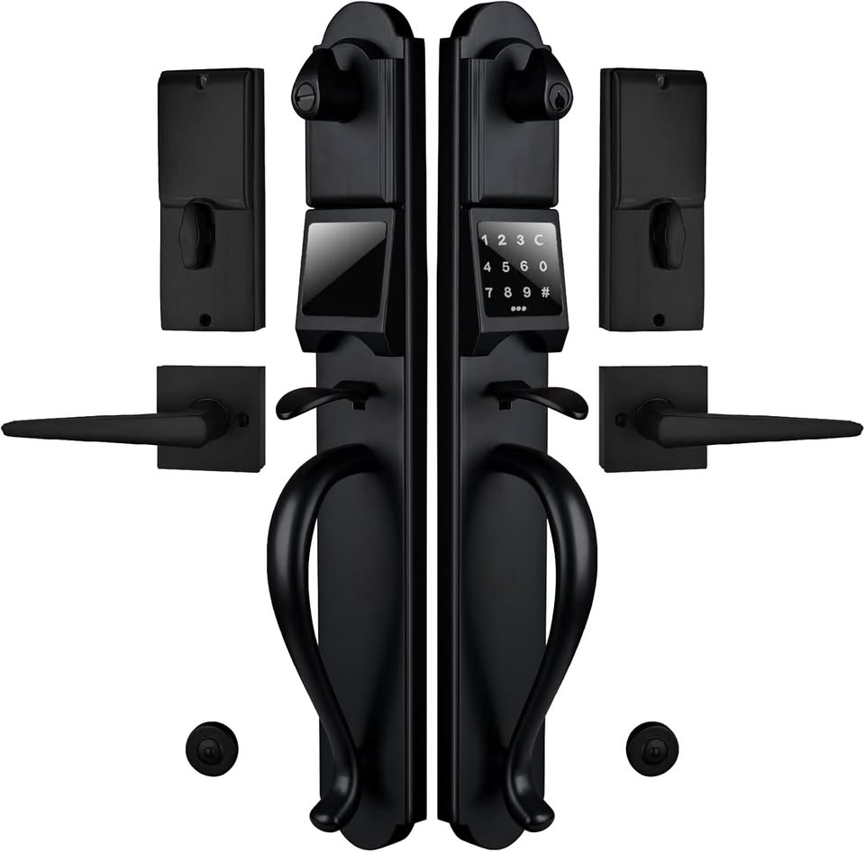 HISAFE Keyless Entry Door Lock Set, Heavy Duty Smart Double Door Handleset with Touchscreen Keypad - Image 2