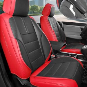 FREESOO Red Black Car Seat Covers Full Set -Fit for Most 5 Seats Vehicles Sedans SUV Trucks