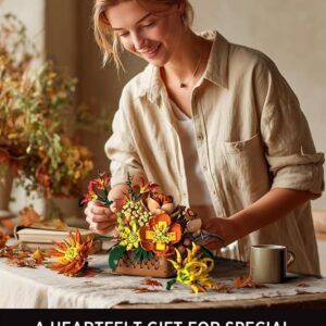 Nifeliz Floral Basket Building Set for Adults, Fall-Inspired Flower Arrangement Decor Kit