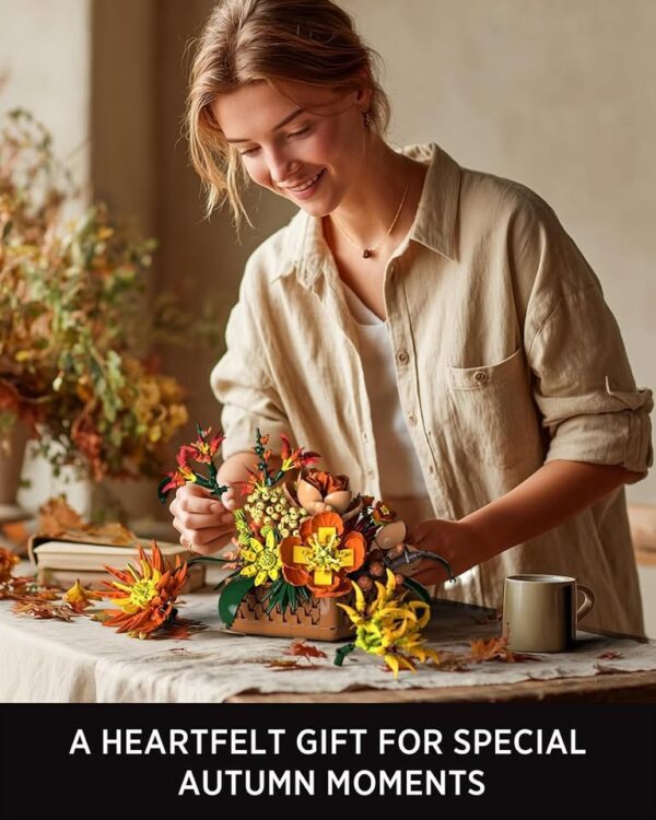 Nifeliz Floral Basket Building Set for Adults, Fall-Inspired Flower Arrangement Decor Kit
